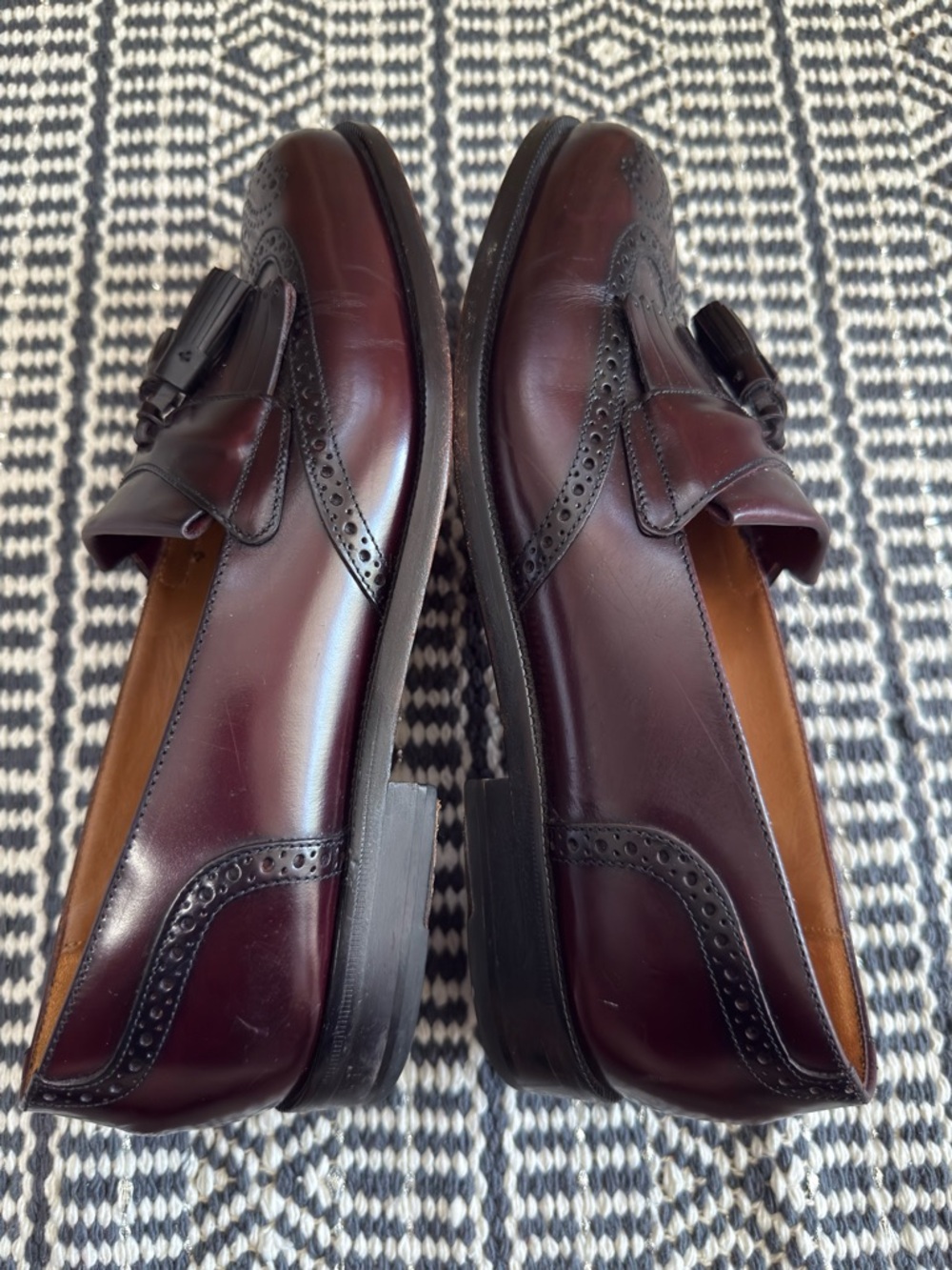 Cole Haan City Vintage Oxblood Oxford Wingtip Tassel Fringe Loafers Size 8 D - Picture 7 of 14